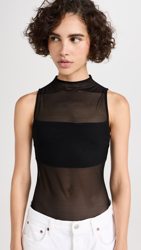 

Боди alice + olivia Nichol Mesh Thong, черный