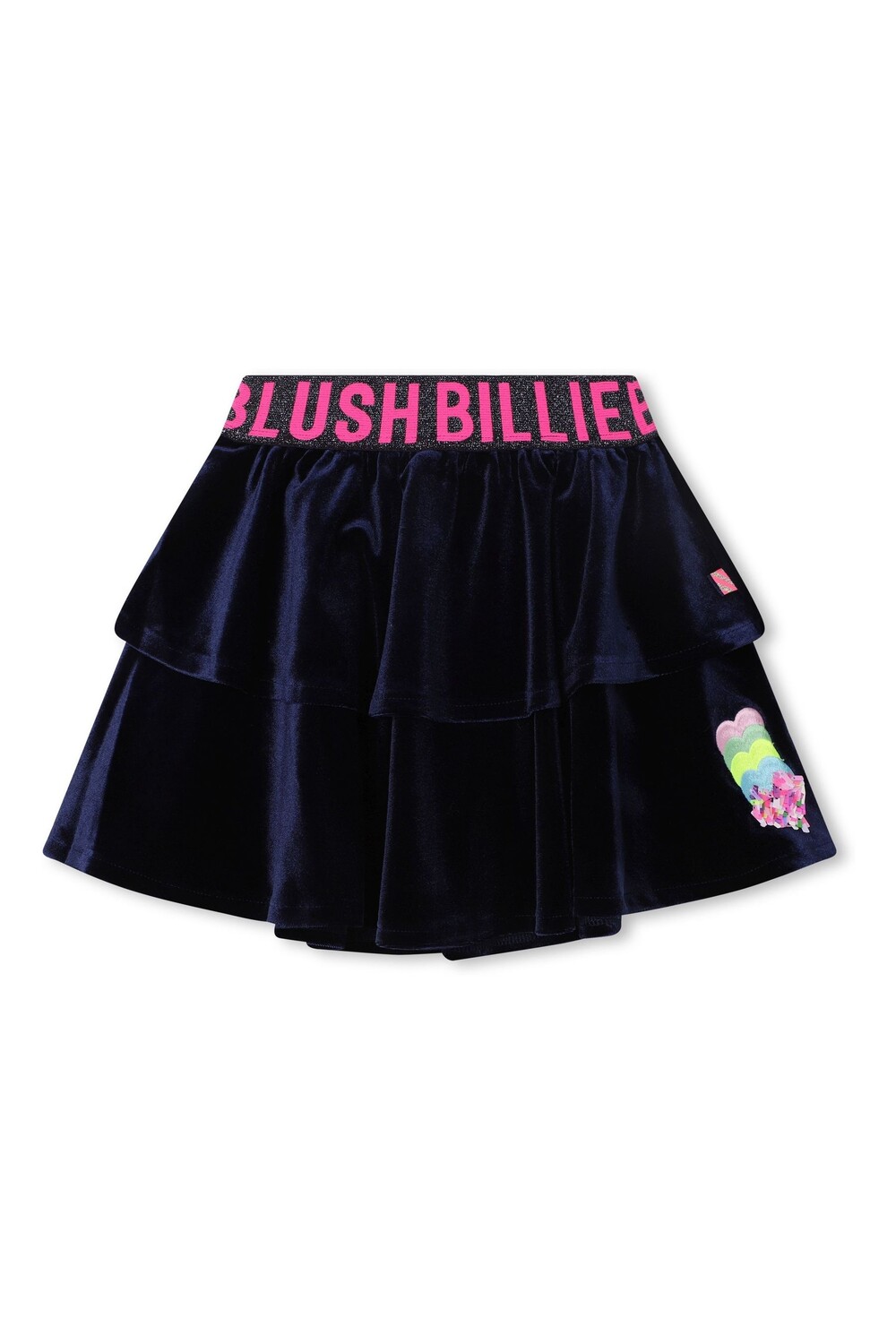 

Темно-синяя бархатная юбка с рюшами Billieblush, синий