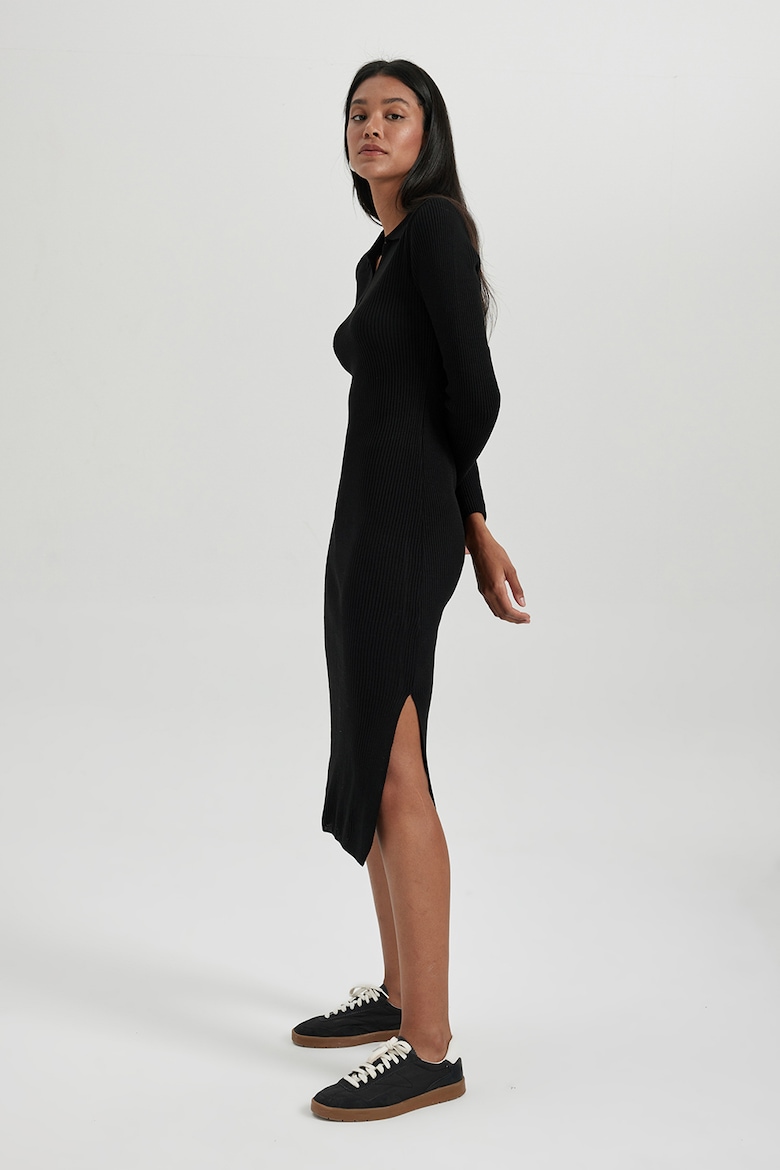 Облегающее платье с разрезами по бокам Defacto, черный