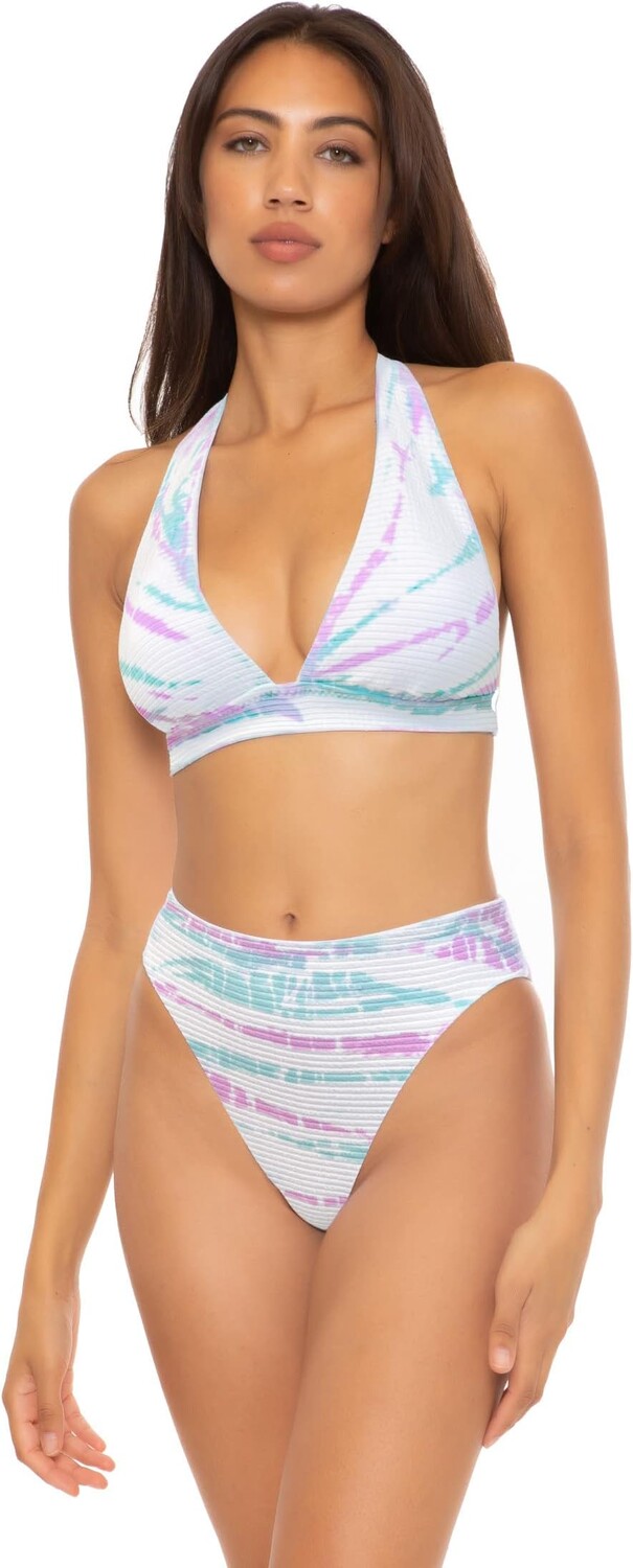 

Купальный топ BECCA Iconic Lili Pucker Rib Halter Top, цвет Orchid/Jasper