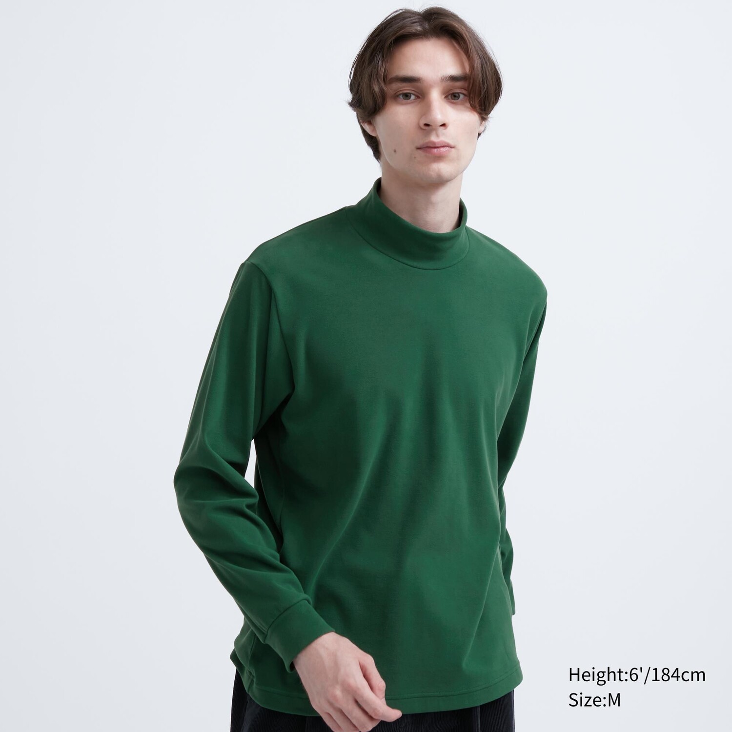 

Футболка флисовая Uniqlo с вырезом и длинными рукавами, зеленый