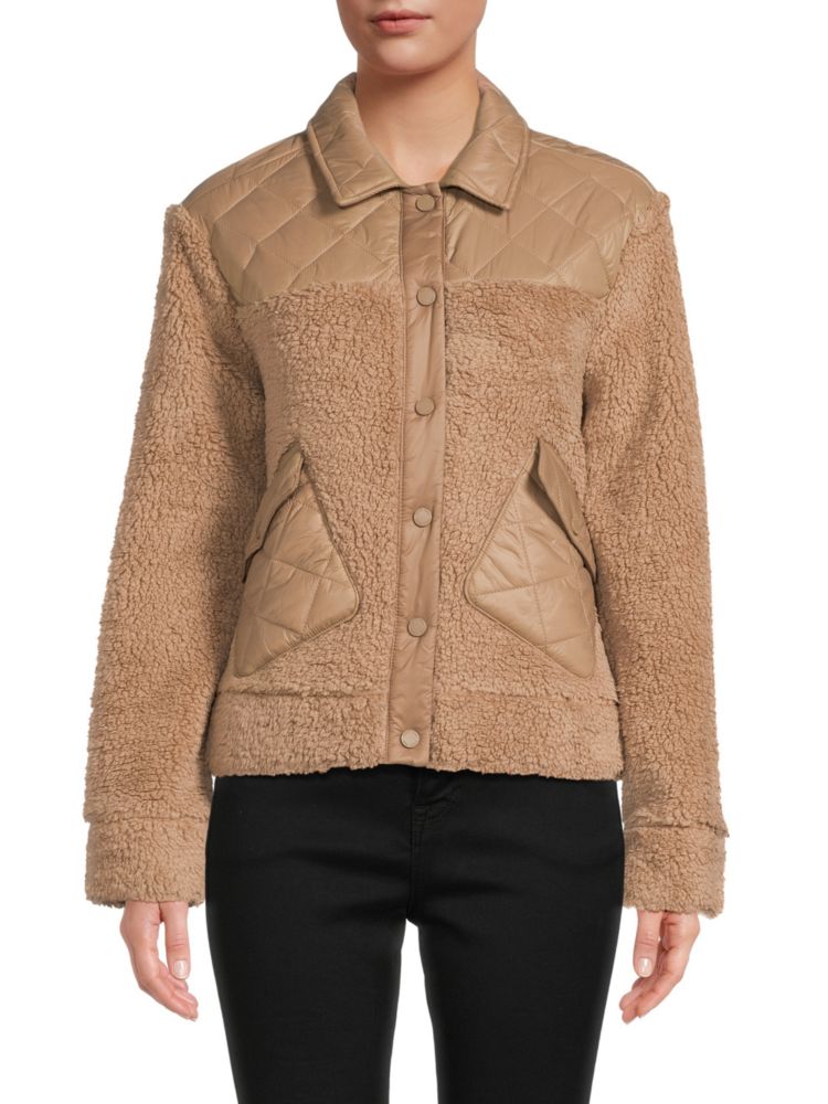 Стеганая куртка из искусственного меха Calvin Klein, цвет Cafe Ole
