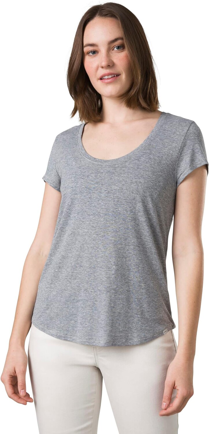 

Уютная футболка с круглым вырезом Prana, цвет Heather Grey