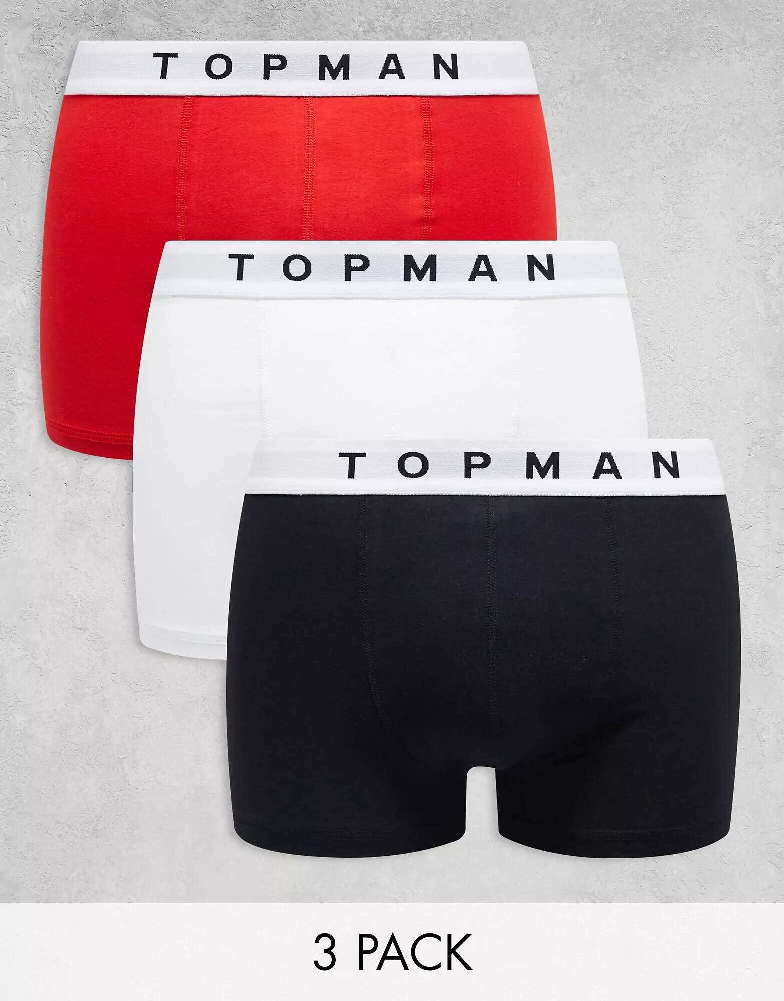 Три пары плавок Topman черного, белого и красного цветов микс из красного белого и черного киноа 350г