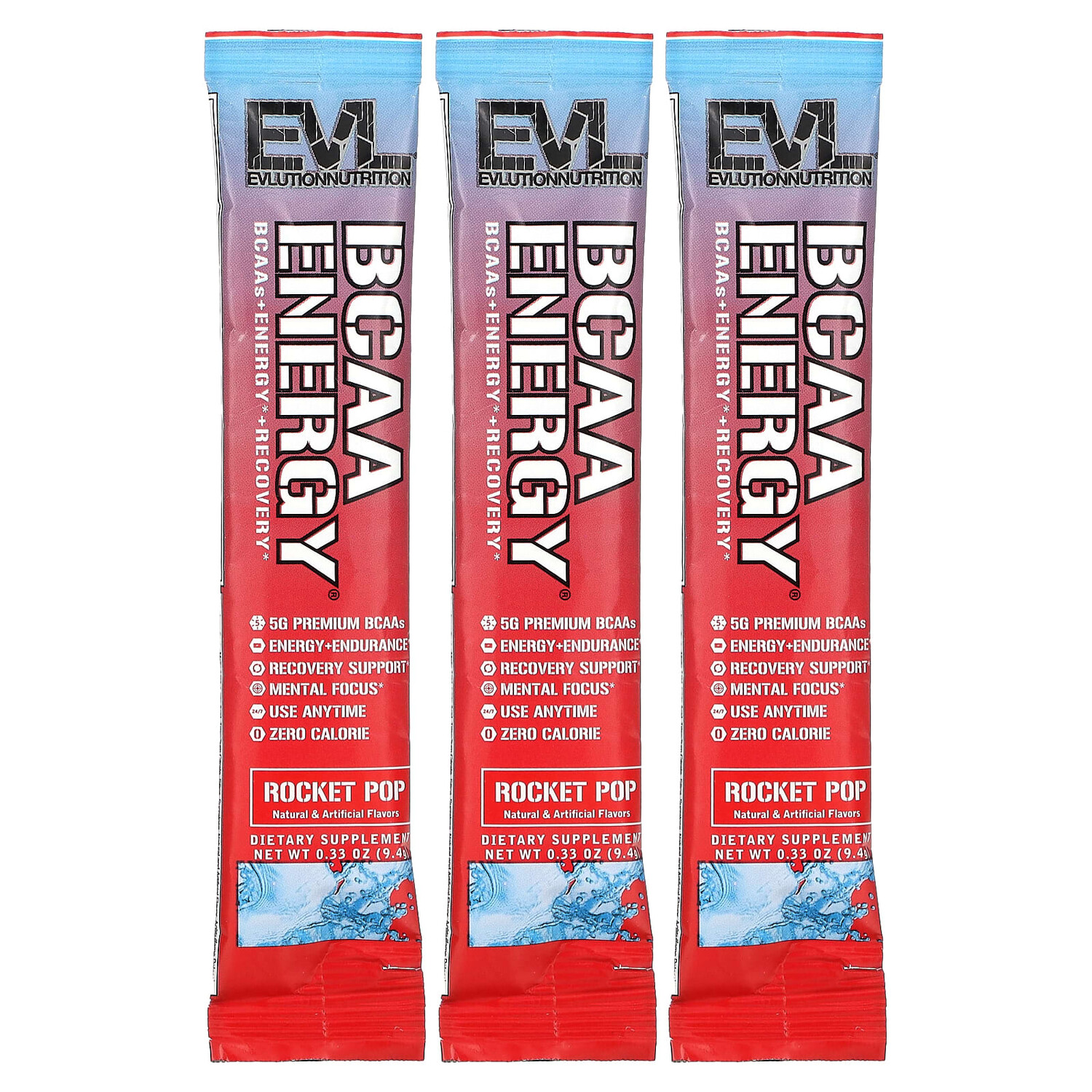 

BCAA Energy, Rocket Pop, 3 пакетика по 9,4 г (0,33 унции), EVLution Nutrition
