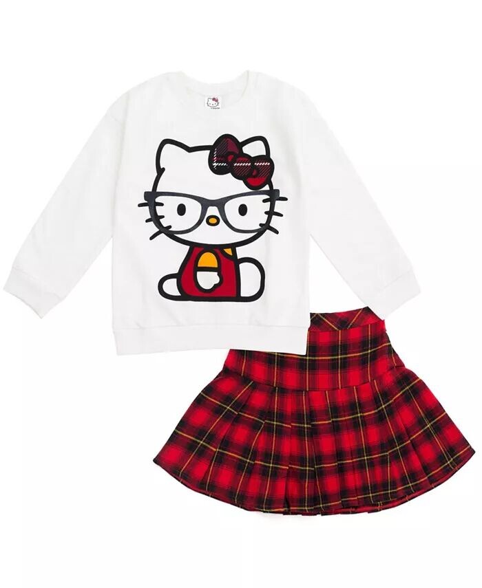 

Флисовый свитшот и юбка для девочек Hello Kitty, белый