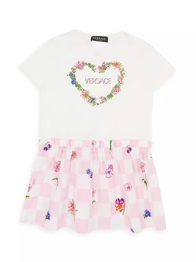

Платье-футболка с логотипом Little Girl's & Girl's Heart Versace, белый