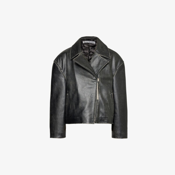 

Кожаная куртка lilket с потертостями Acne Studios, черный