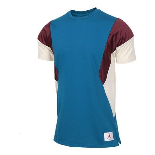 

Футболка Nike Colorblock Sports Running Round Neck Quick Dry Short Sleeve Blue, синий