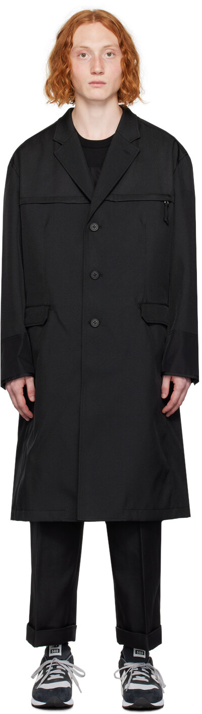 

Черное пальто со вставками Comme des Garçons, Черный