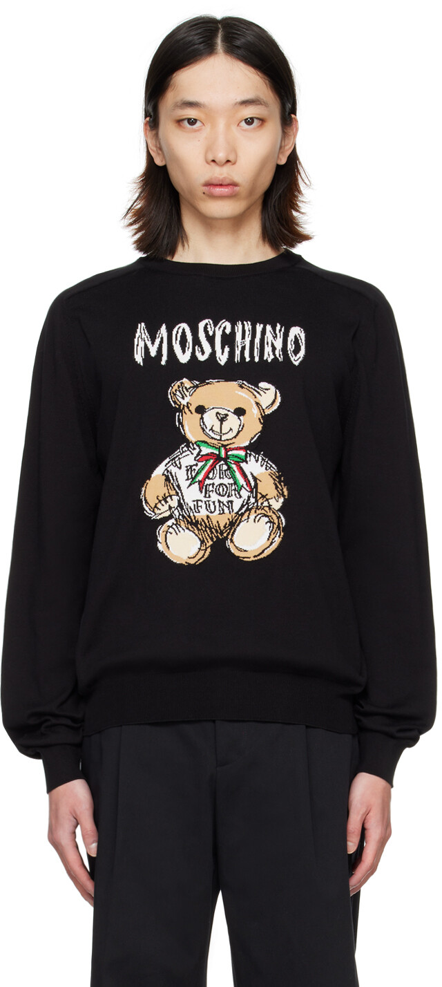 

Черный свитер интарсии Moschino, цвет Black