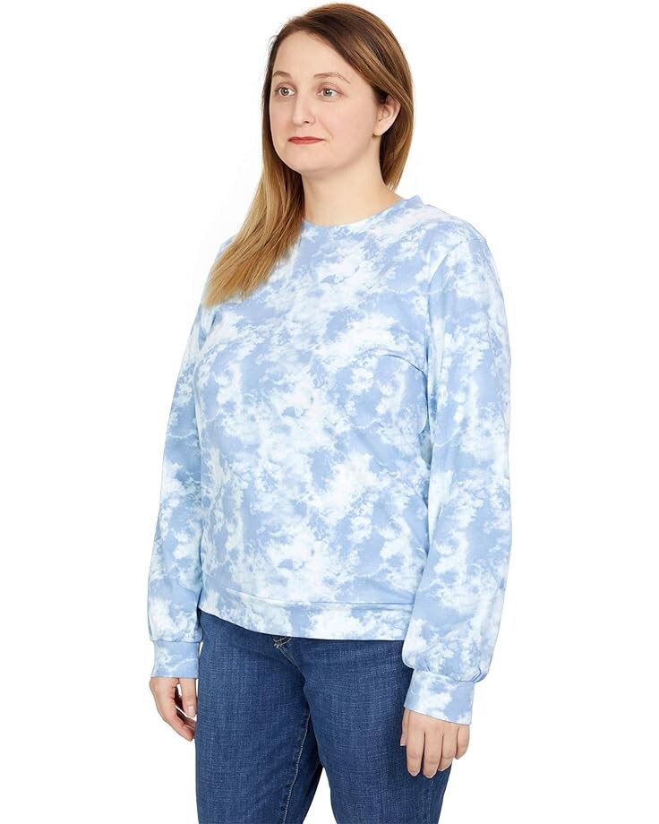 Толстовка Bobeau Dropped Shoulder Sweatshirt, цвет Light Blue Tie-Dye пуловер bobeau dropped shoulder sweatshirt