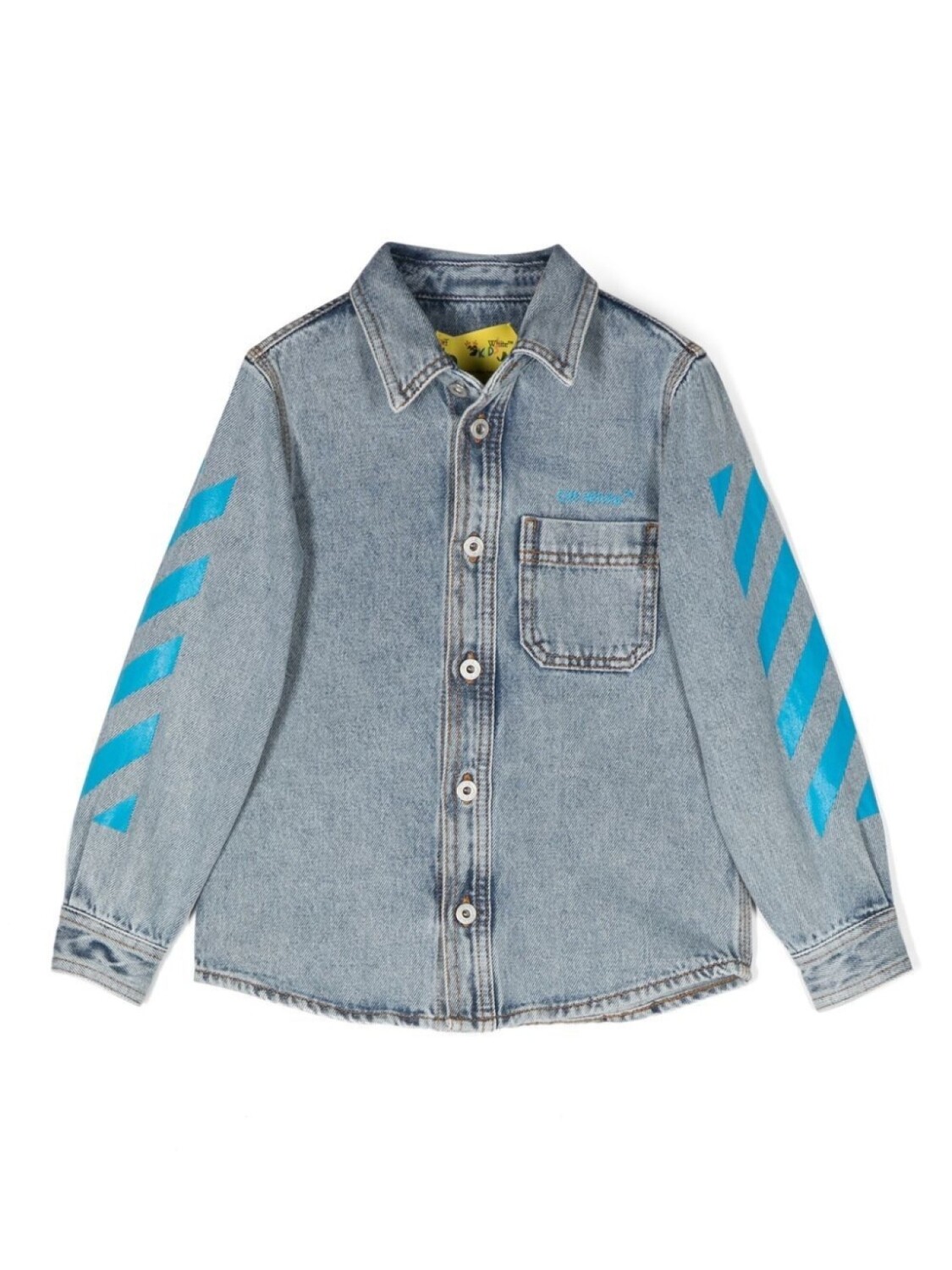 

Off-White Kids джинсовая куртка с полосками Diag, синий