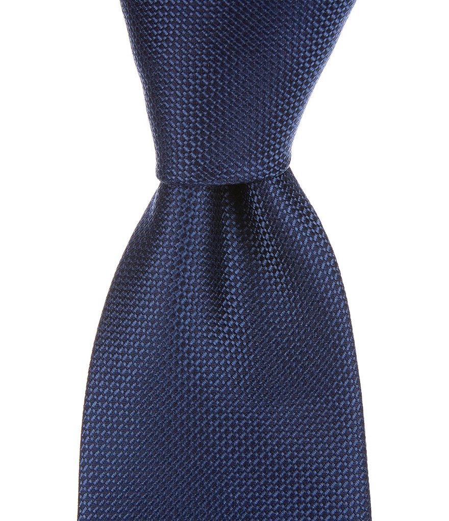 Hickey Freeman с твердой текстурой 3 Тканый шелковый галстук, синий