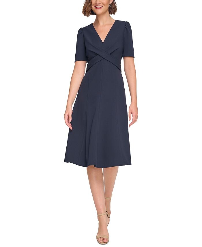 

Женский крой Crisscross Fit & Расклешенное платье Tommy Hilfiger, синий