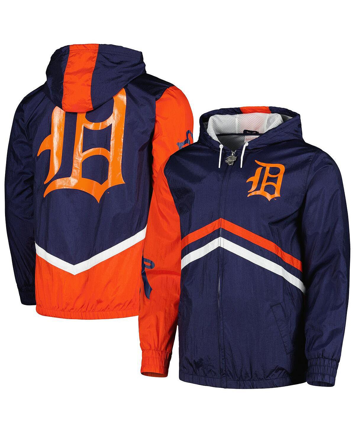 цена Мужская темно-синяя ветровка с капюшоном и молнией Detroit Tigers Undeniable Mitchell & Ness
