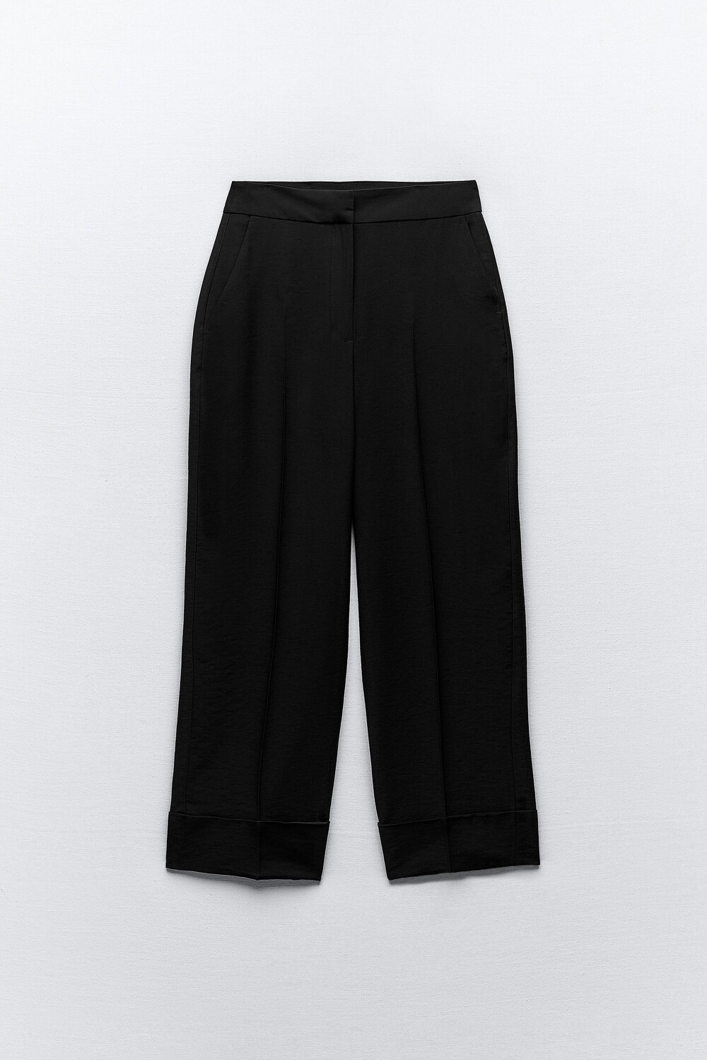

Прямые брюки с подготовками ZARA, черный
