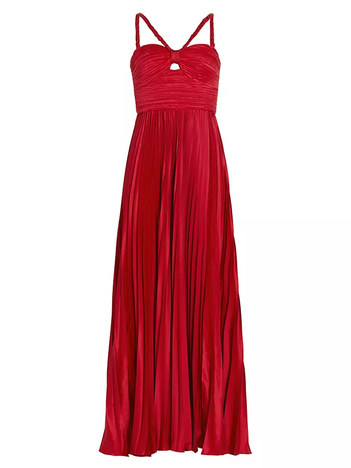 цена Плиссированное платье с бретельками Idra Amur, красный