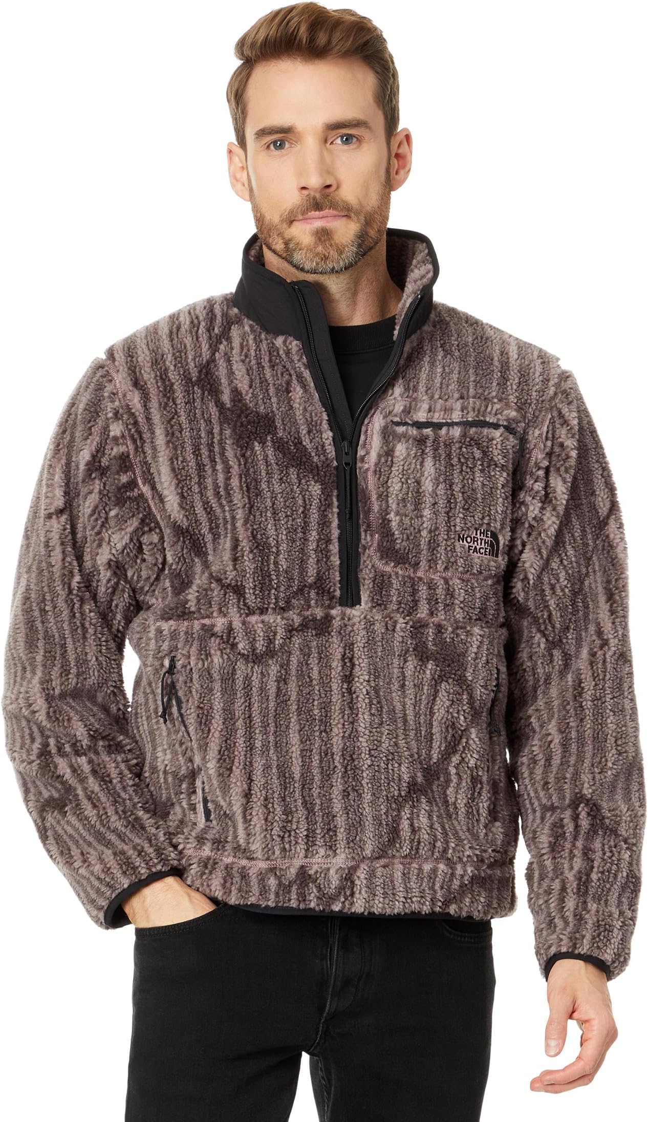 Куртка Extreme Pile Pullover The North Face, цвет Fawn Grey Engraved Mountain Print