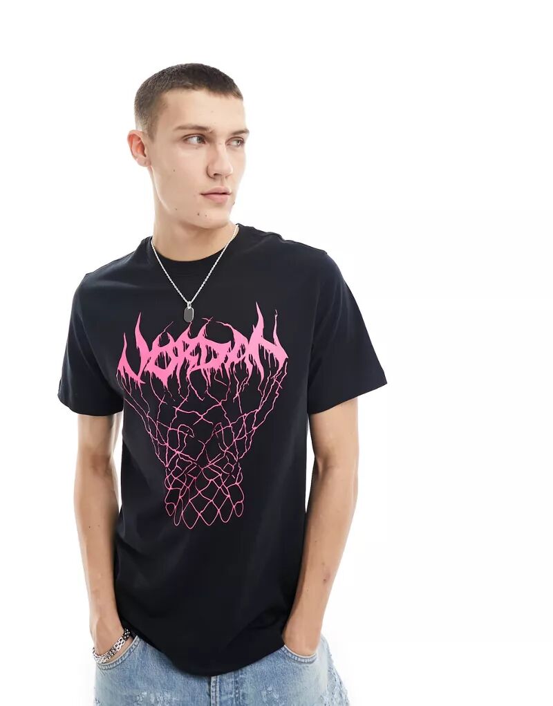 Черная баскетбольная футболка с графическим принтом Jordan