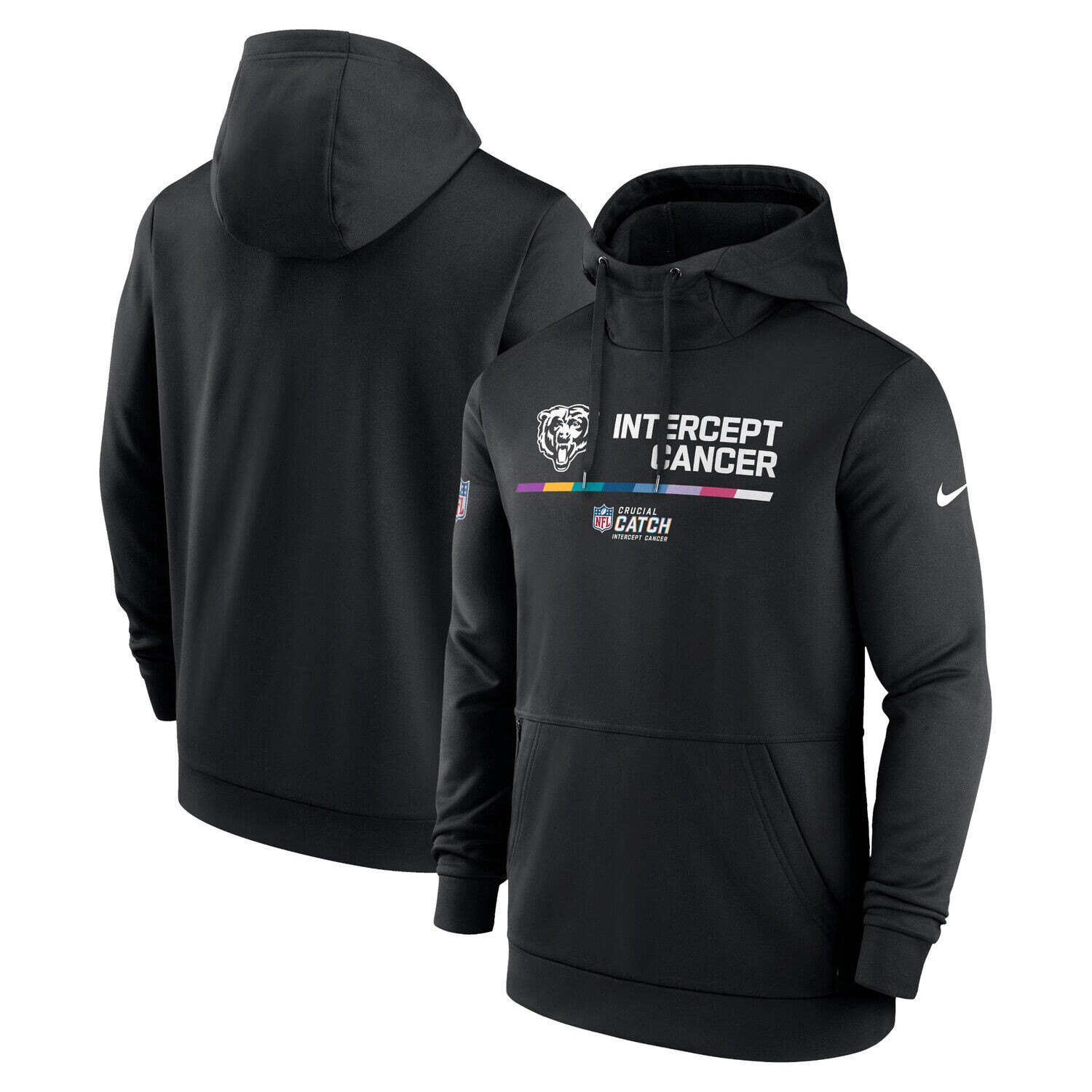 

Мужской пуловер с капюшоном Nike Black Chicago Bears 2022 NFL Crucial Catch Therma Performance