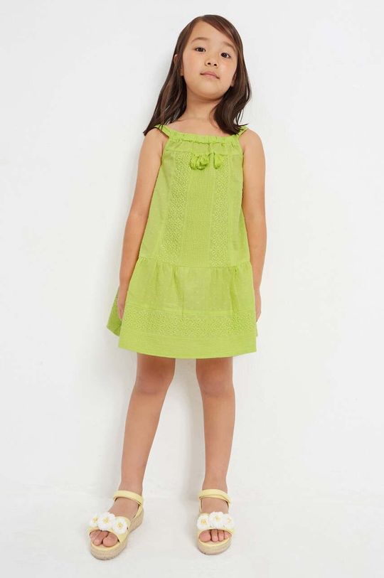 Детское хлопковое платье Mayoral, зеленый mayoral хлопковое детское платье бирюзовый