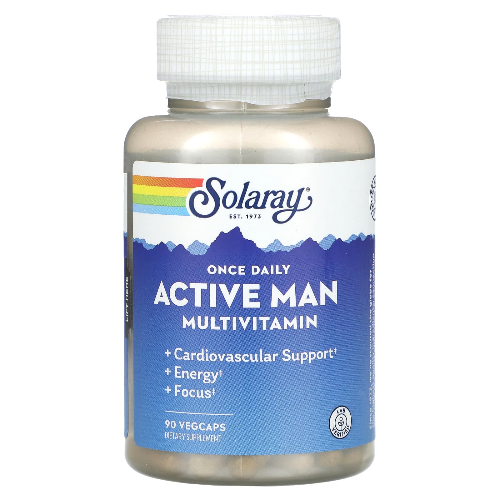 Solaray Once Daily Active Man Мультвитамин на основе пищевых продуктов 90 вег капсул