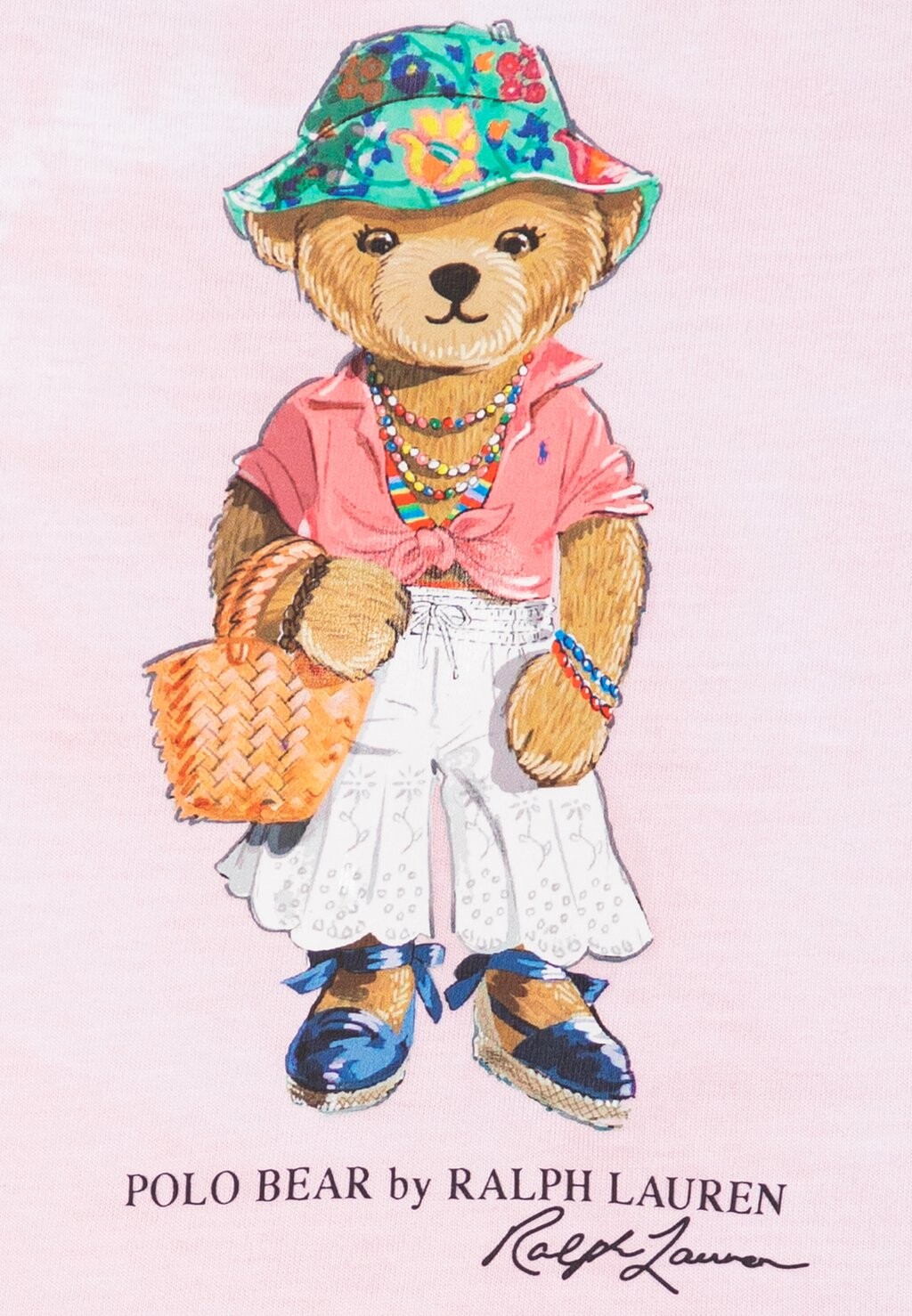 

Футболка с принтом TIE-DYE POLO BEAR TEE & CHINO SHORT SET Ralph Lauren, розовый