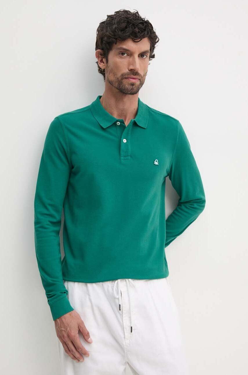 

Хлопковый топ с длинными рукавами United Colors of Benetton, зеленый