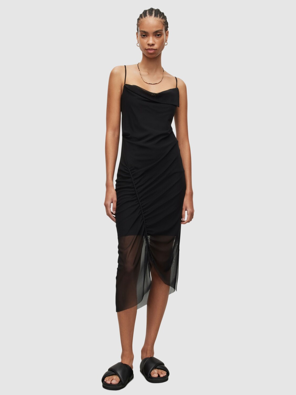 

Платье-комбинация миди AllSaints Ulla, черный
