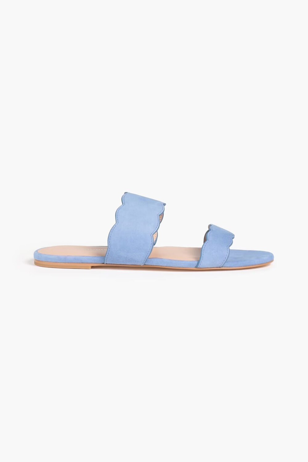 

Замшевые босоножки Santorini с фестонами Stuart Weitzman, светло-синий