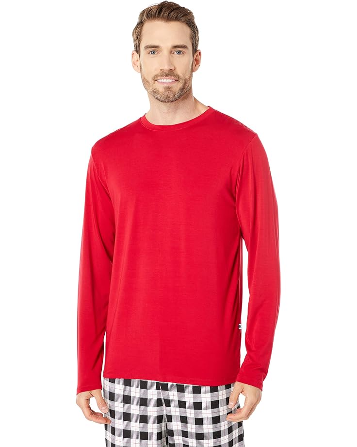 Пижамный комплект Kickee Pants Long Sleeve Pajama Set, цвет Midnight Holiday Plaid