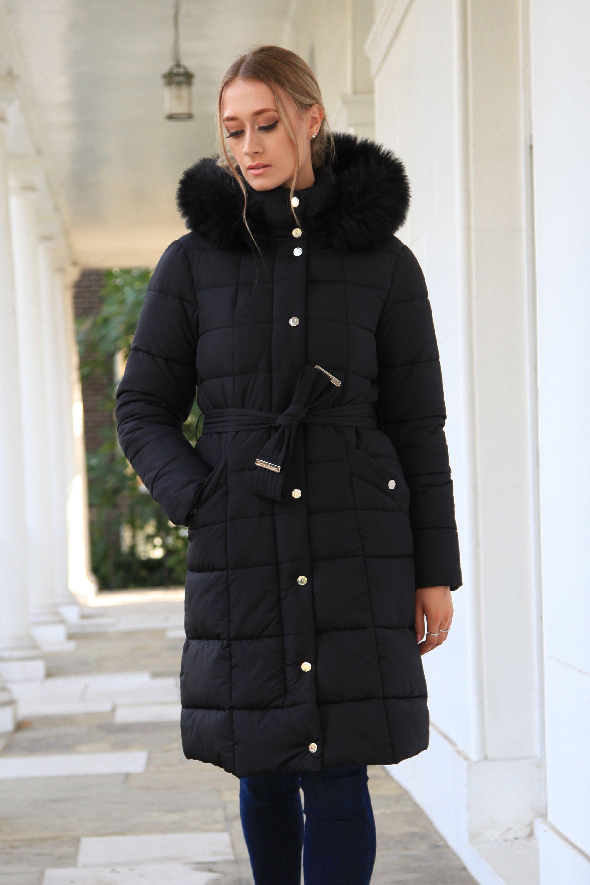 Длинный пуховик Glam с поясом DOUBLE SECOND, черный пальто из ягненка новое зимнее пальто женское короткое флисовое пальто с мягким воротником спереди и сзади