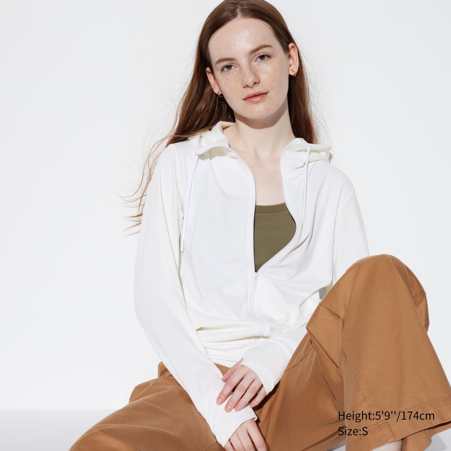 

Толстовка Uniqlo Airism mesh на молнии с уф-защитой, белый