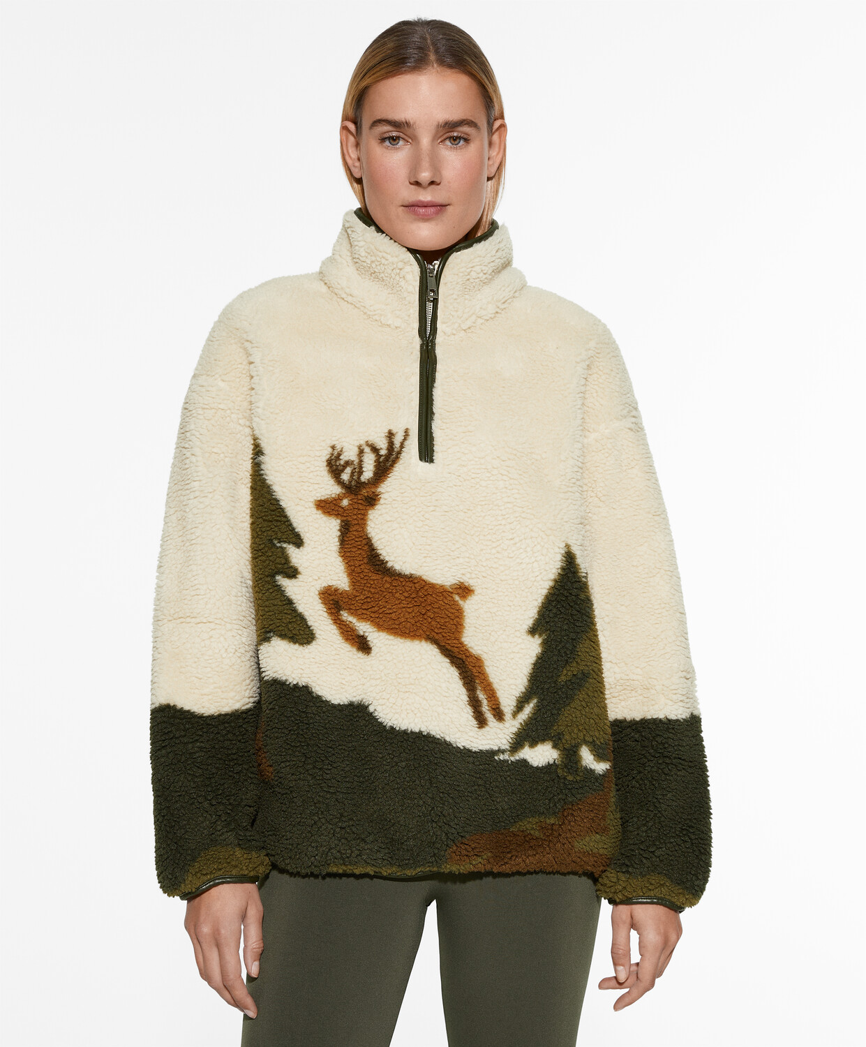 

толстовка Deer из искусственной овчины Oysho, экрю