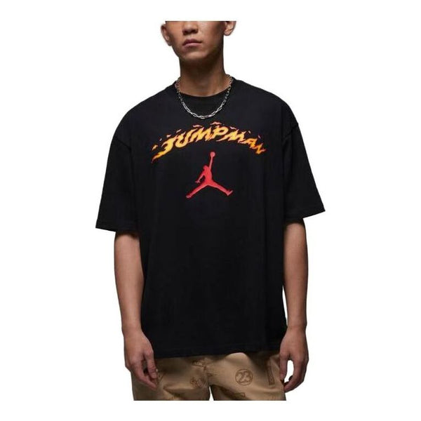 Футболка Air Jordan Fire Jumpman Logo T-Shirt 'Black', черный