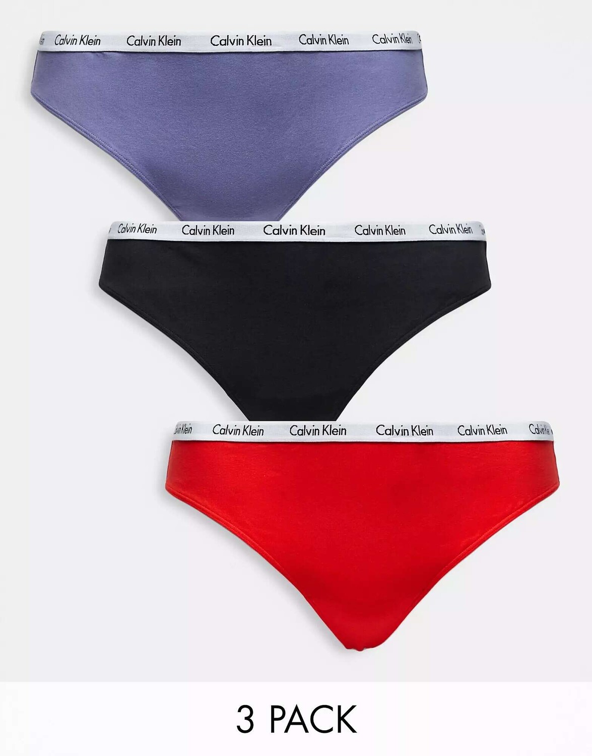 

Три комплекта трусов Calvin Klein Plus терракотово-сиреневого и черного цвета