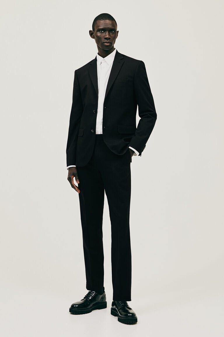 

Брюки slim fit suit H&M, черный