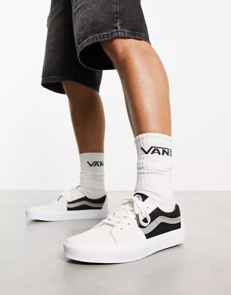 

Двухцветные белые кроссовки Vans Sk8-Low
