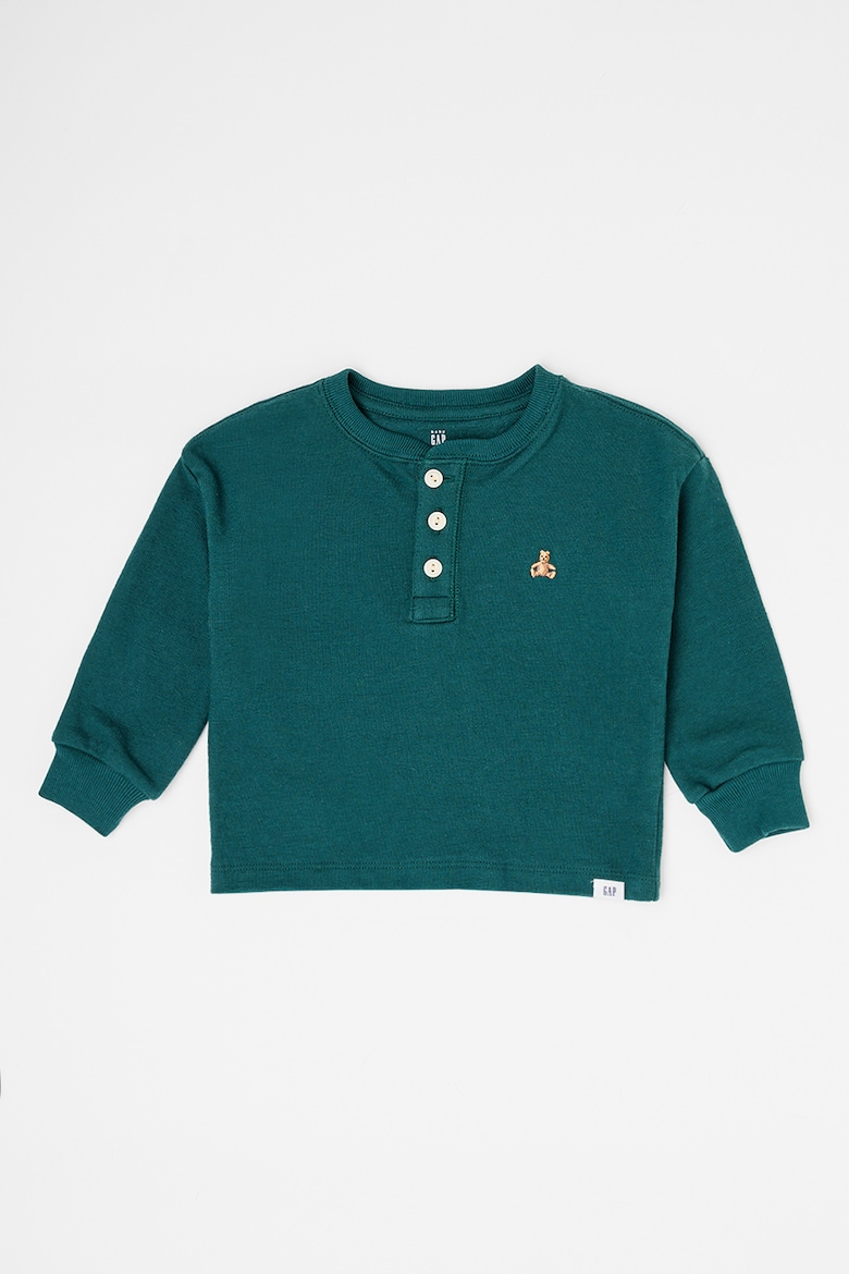 цена Хлопковая блузка на пуговицах на пуговицах Gap, зеленый