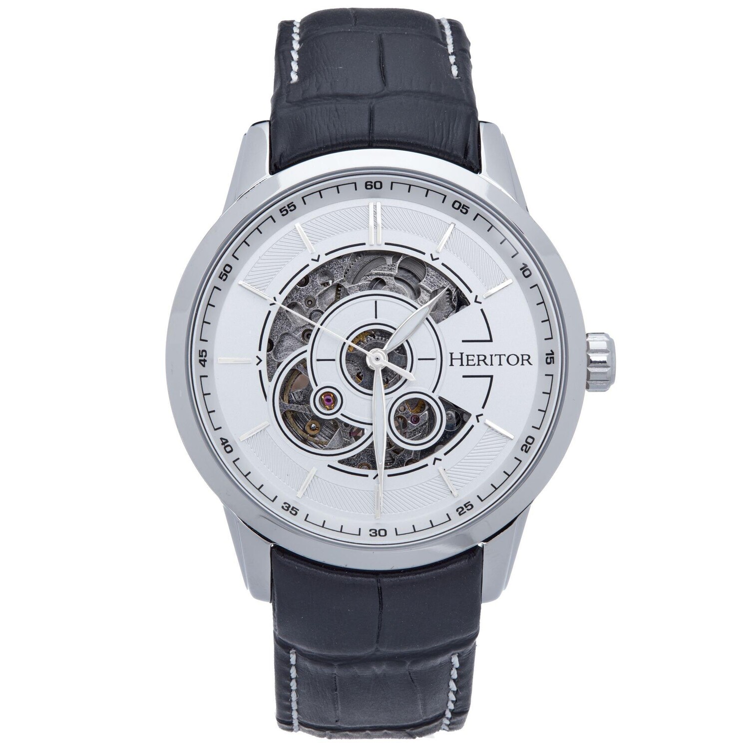 

Автоматические часы Heritor Davies Semi-Skeleton с кожаным ремешком - серебристый/белый Heritor Automatic, белый