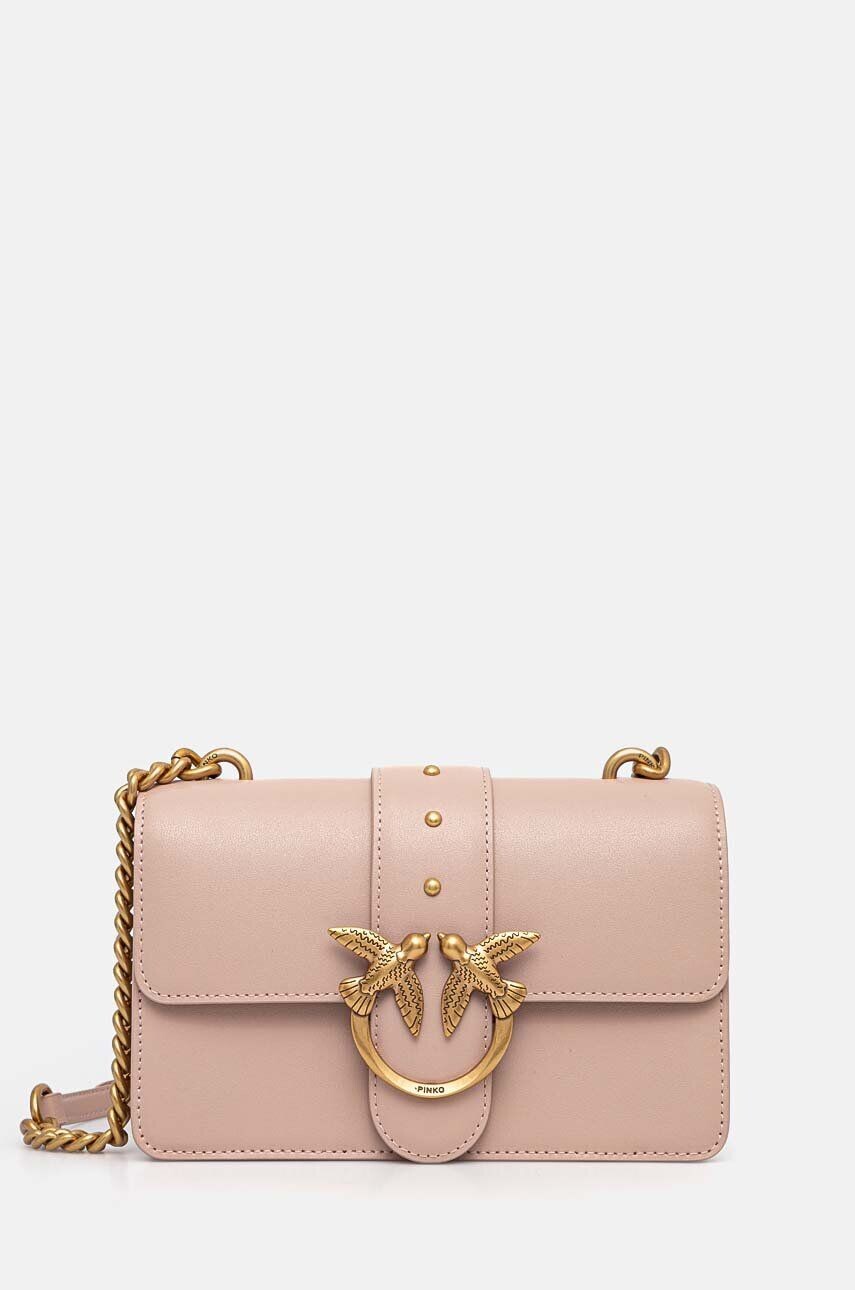 

Кожаная сумка Pinko, розовый