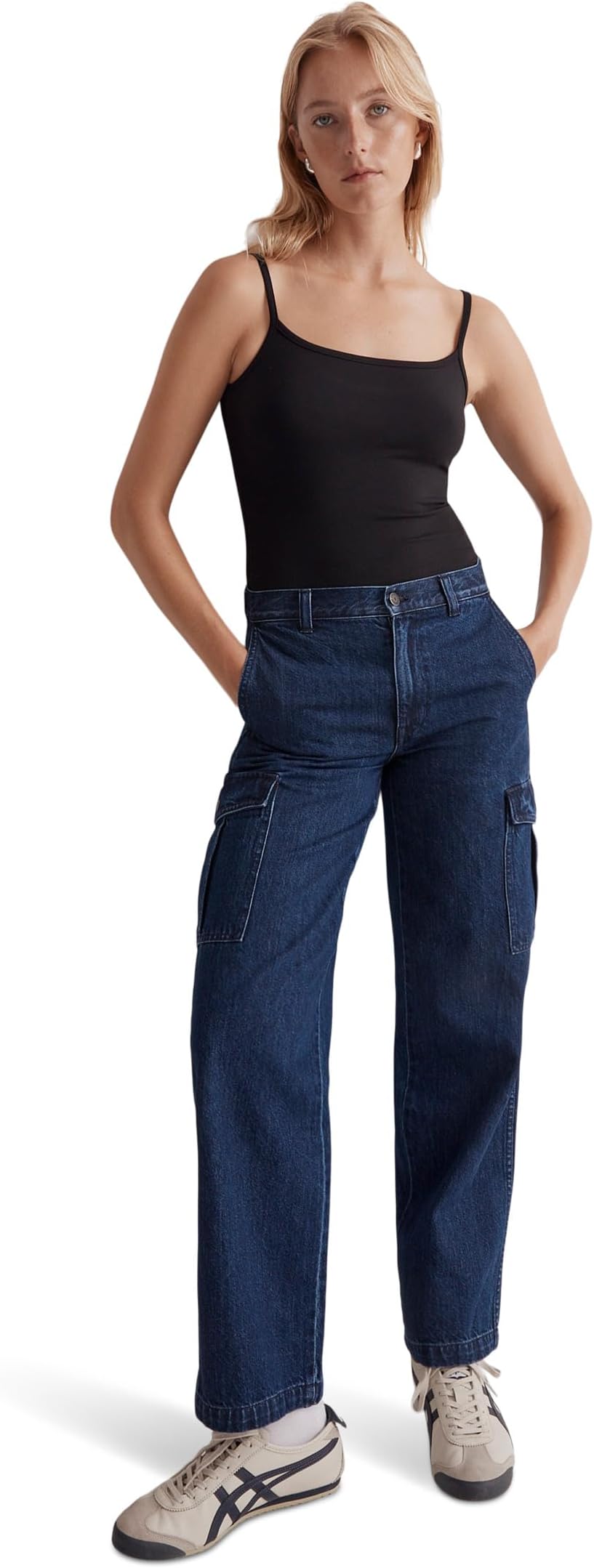 цена Джинсы Low-Slung Straight Cargo Jeans in Martindale Wash Madewell, цвет Martindale