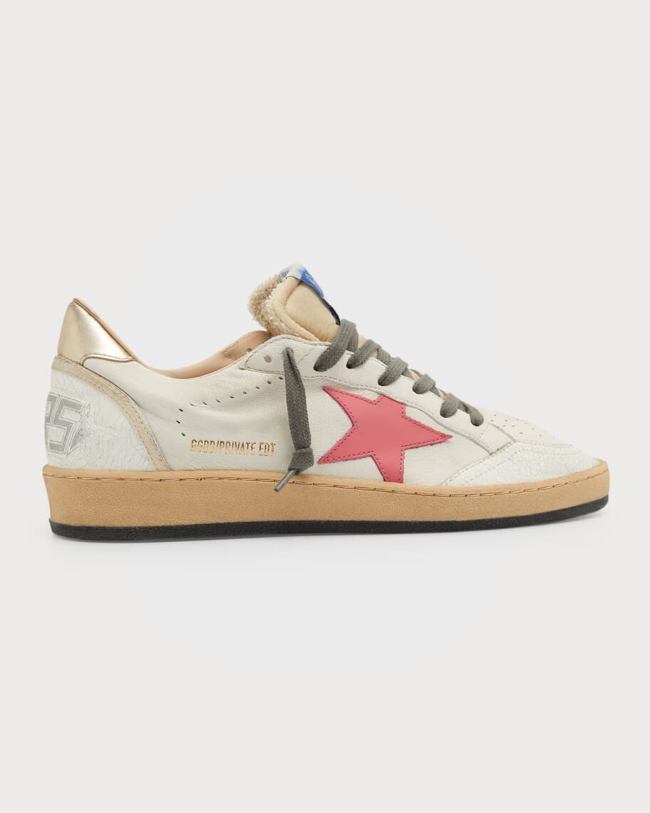 

Низкие кеды Ballstar из смешанной кожи Golden Goose