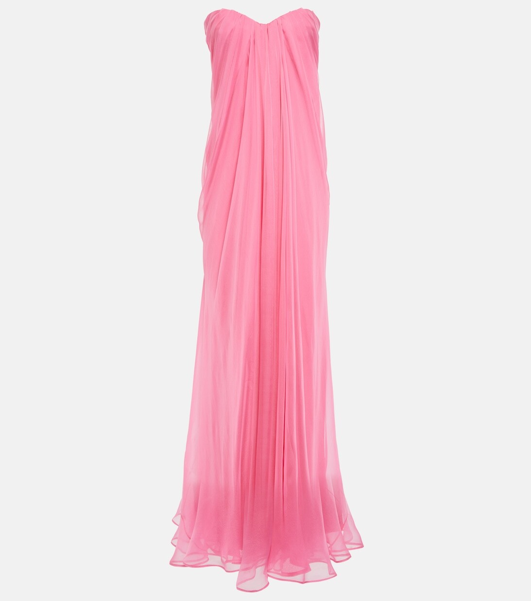 

Платье из шелкового шифона ALEXANDER MCQUEEN, розовый