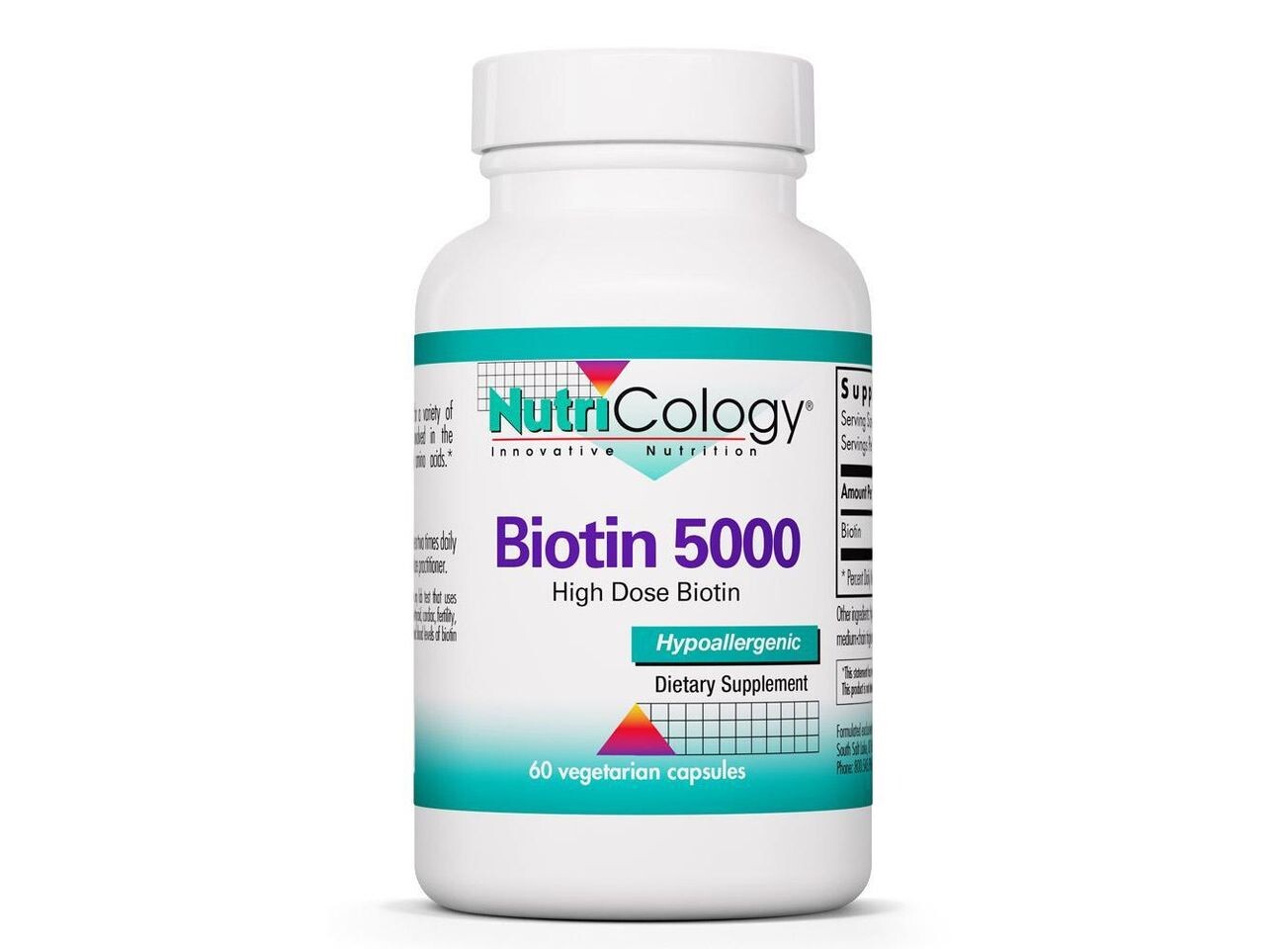 

Nutricology, Биотин 5000, 60 вегетарианских капсул