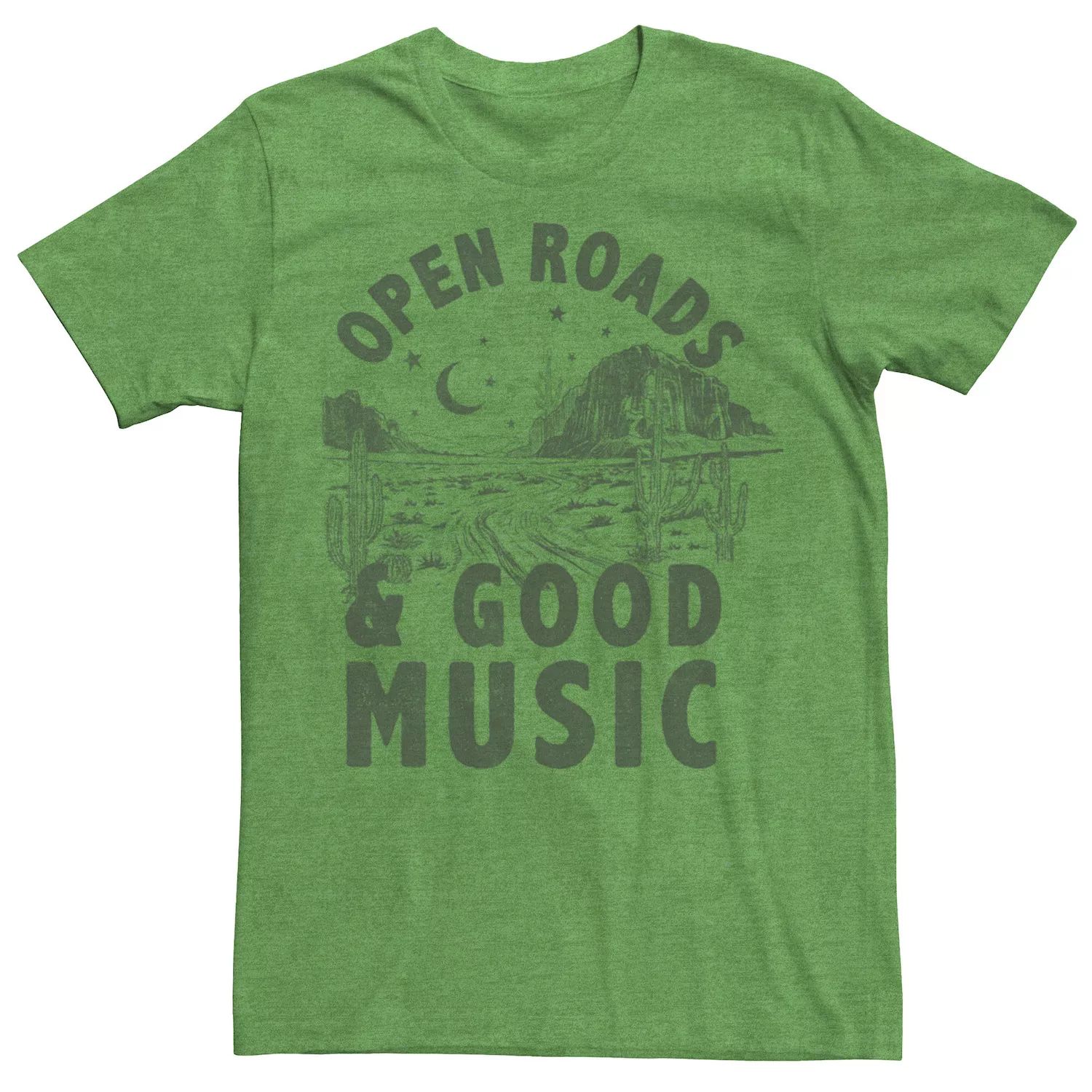 Мужская футболка с рисунком Open Roads Good Music Desert Licensed Character