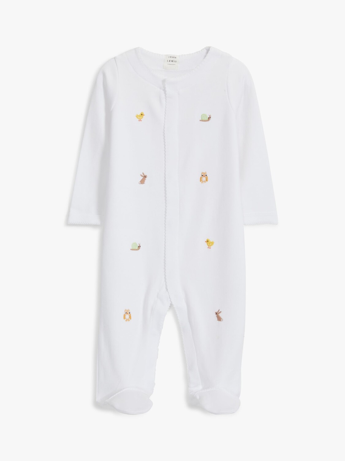 

Детский комбинезон с вышивкой Лесные животные из коллекции Heirloom Collection John Lewis Heirloom Collection, белый
