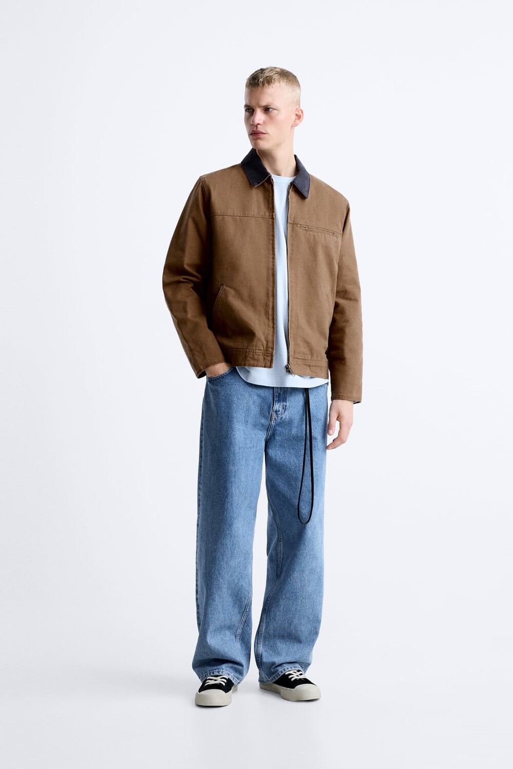 

Текстурированная куртка ZARA, кэмел