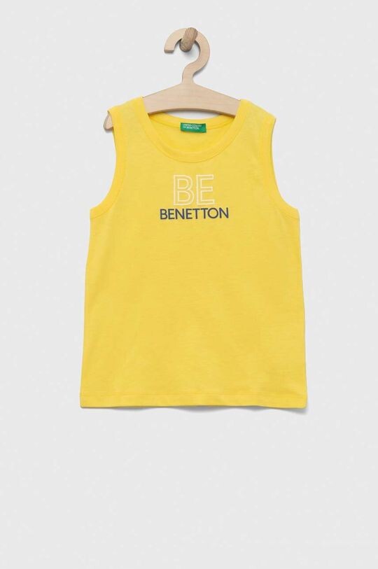 

Детская хлопковая футболка United Colors of Benetton, желтый